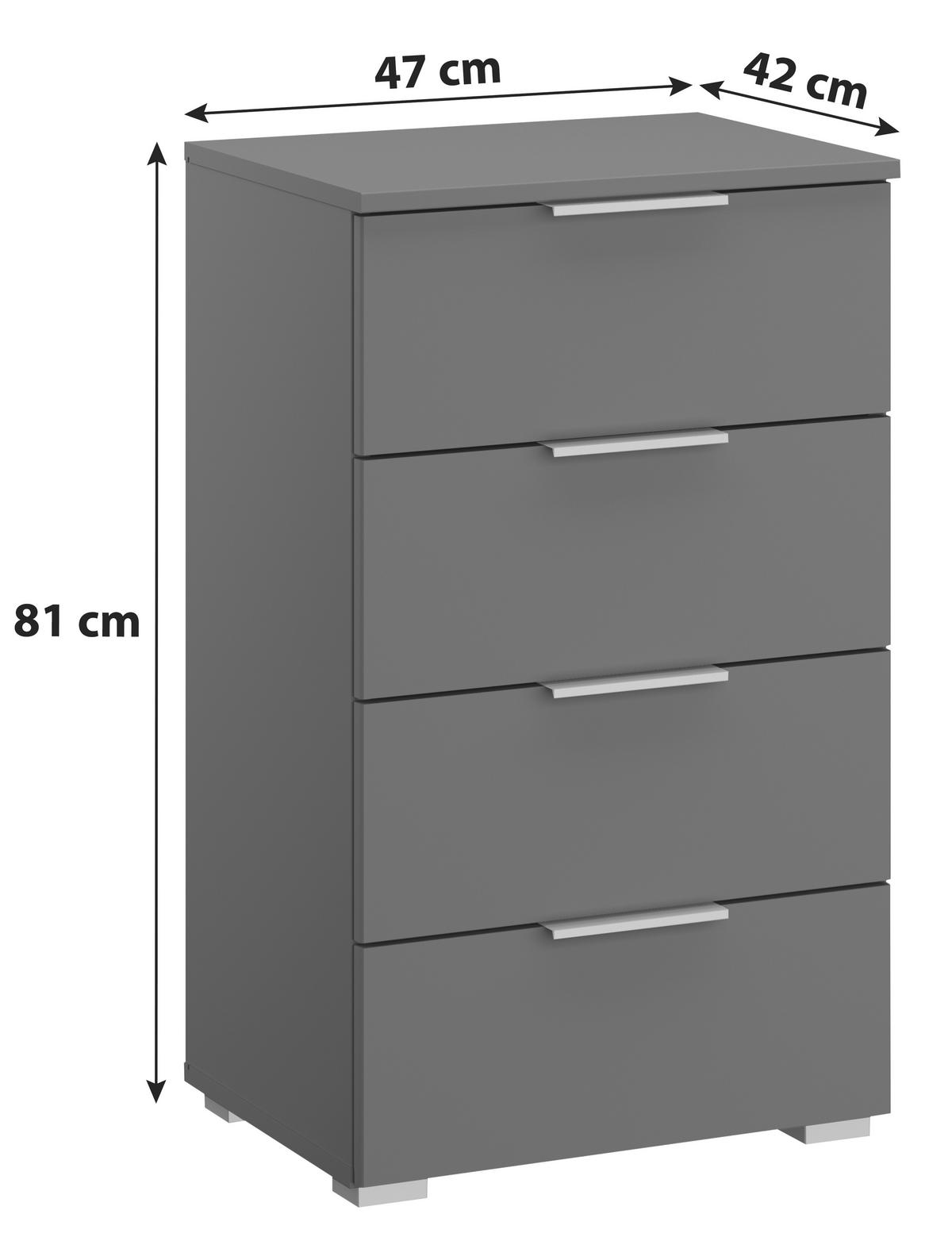 Nachtkästchen Alabama, Grau B: 40 Cm - Alufarben/Grau, MODERN, Holzwerkstoff (40/81/42cm) - Rauch Möbel