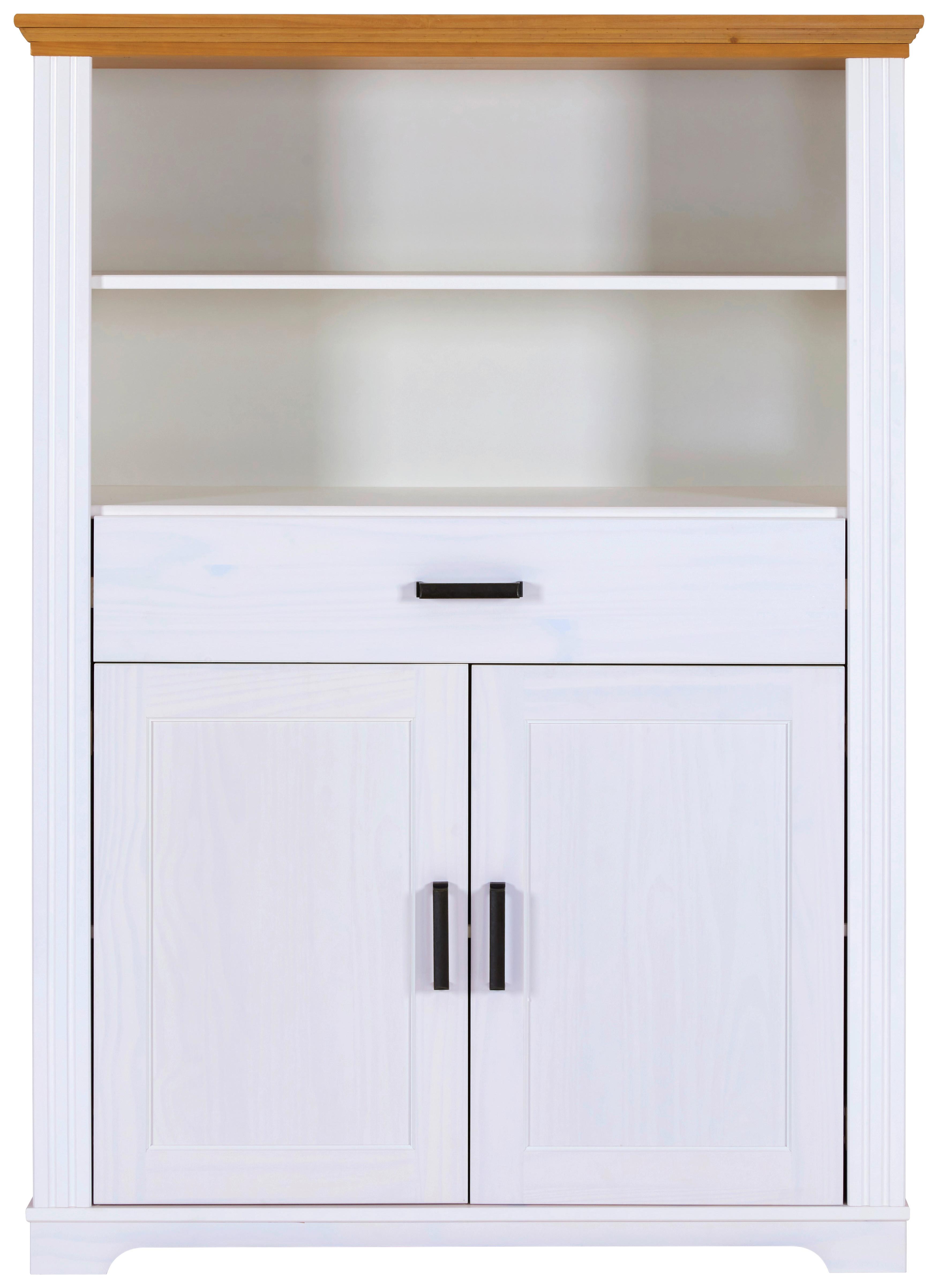 Vitrine Maluno - Eichefarben/Weiß, MODERN, Holz (117/163/41cm) - Livetastic