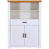 Vitrine Maluno - Eichefarben/Weiß, MODERN, Holz (117/163/41cm) - Livetastic