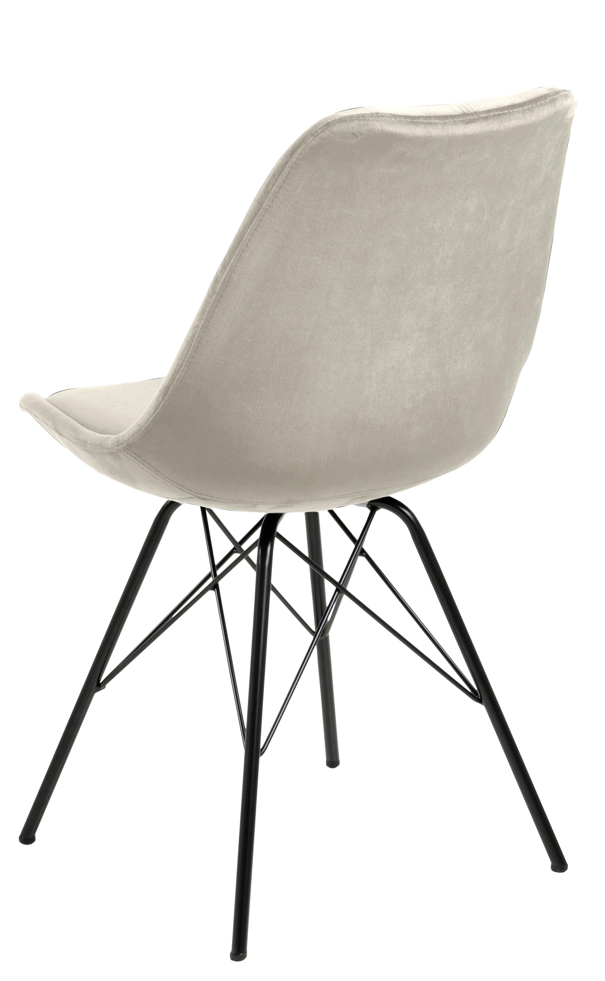 Stuhl Eris Sandfarben B: 48,5 cm - Sandfarben/Schwarz, Trend, Textil/Metall (48,5/85,5/54cm) - Carryhome