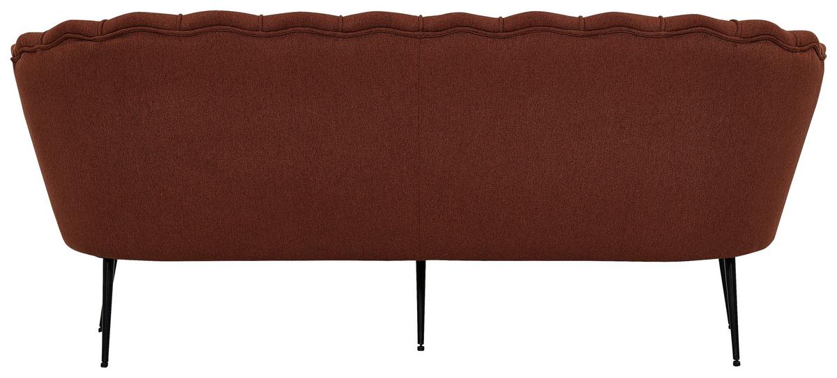 2-Sitzer-Sofa Calais - Rostfarben/Schwarz, Design, Textil/Metall (180/78.5/78cm) - Livetastic