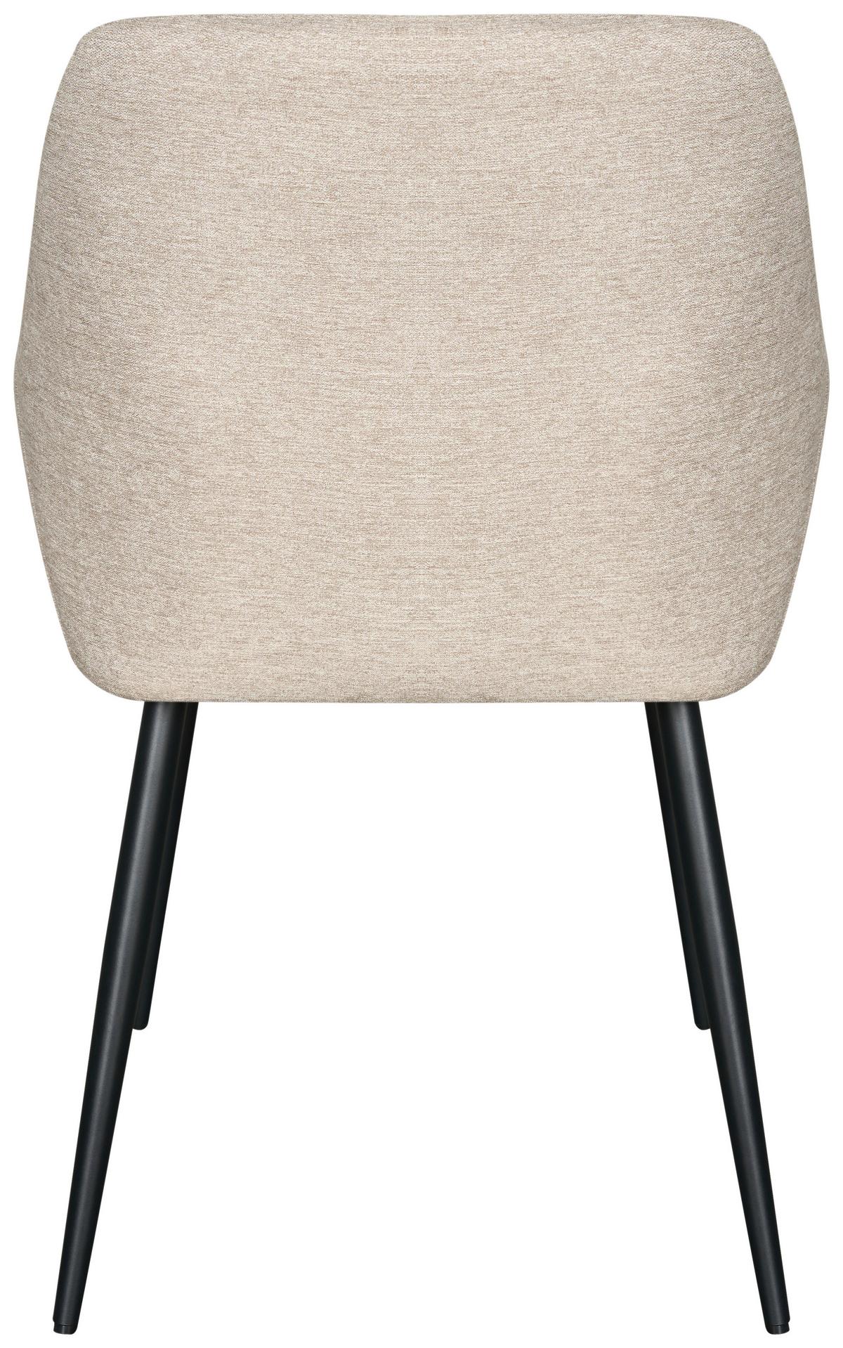Armlehnstuhl Hardy Giga Webstoff beige, B: 56cm - Beige/Schwarz, MODERN, Textil/Metall (57/86/64cm)