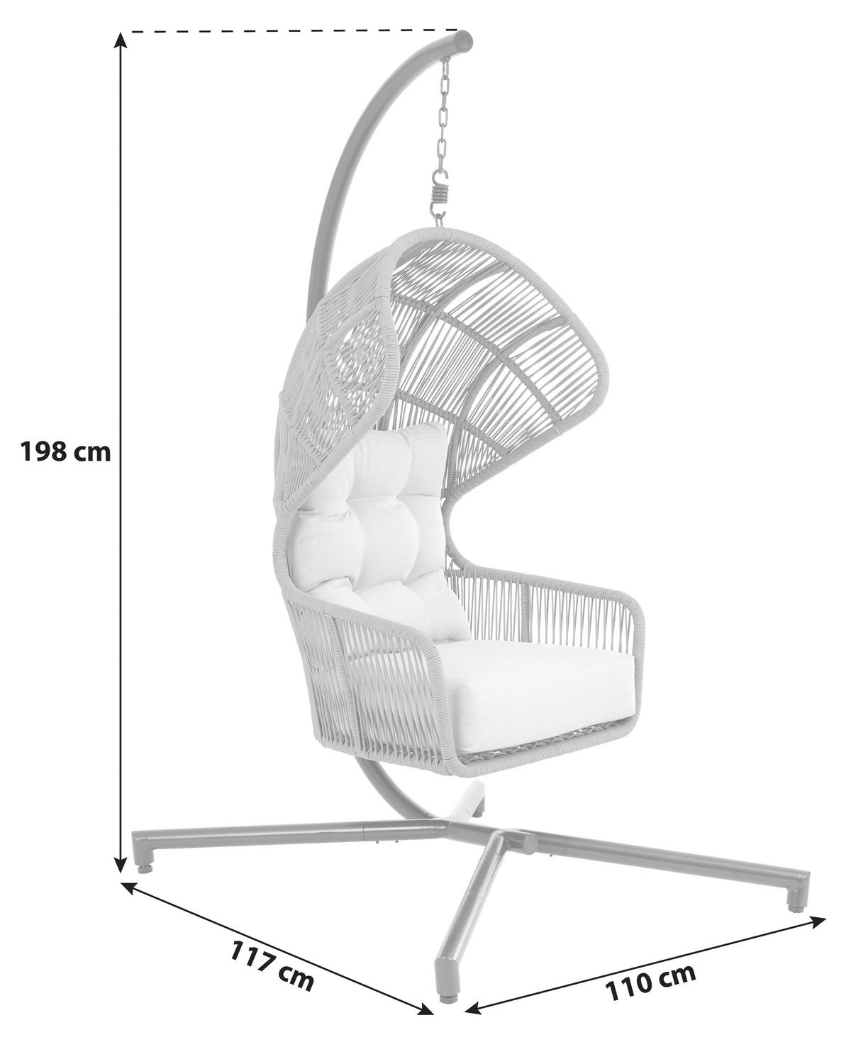 Függőfotel Paris - bézs/lime, Modern, műanyag/textil (110/198/117cm) - Beldano