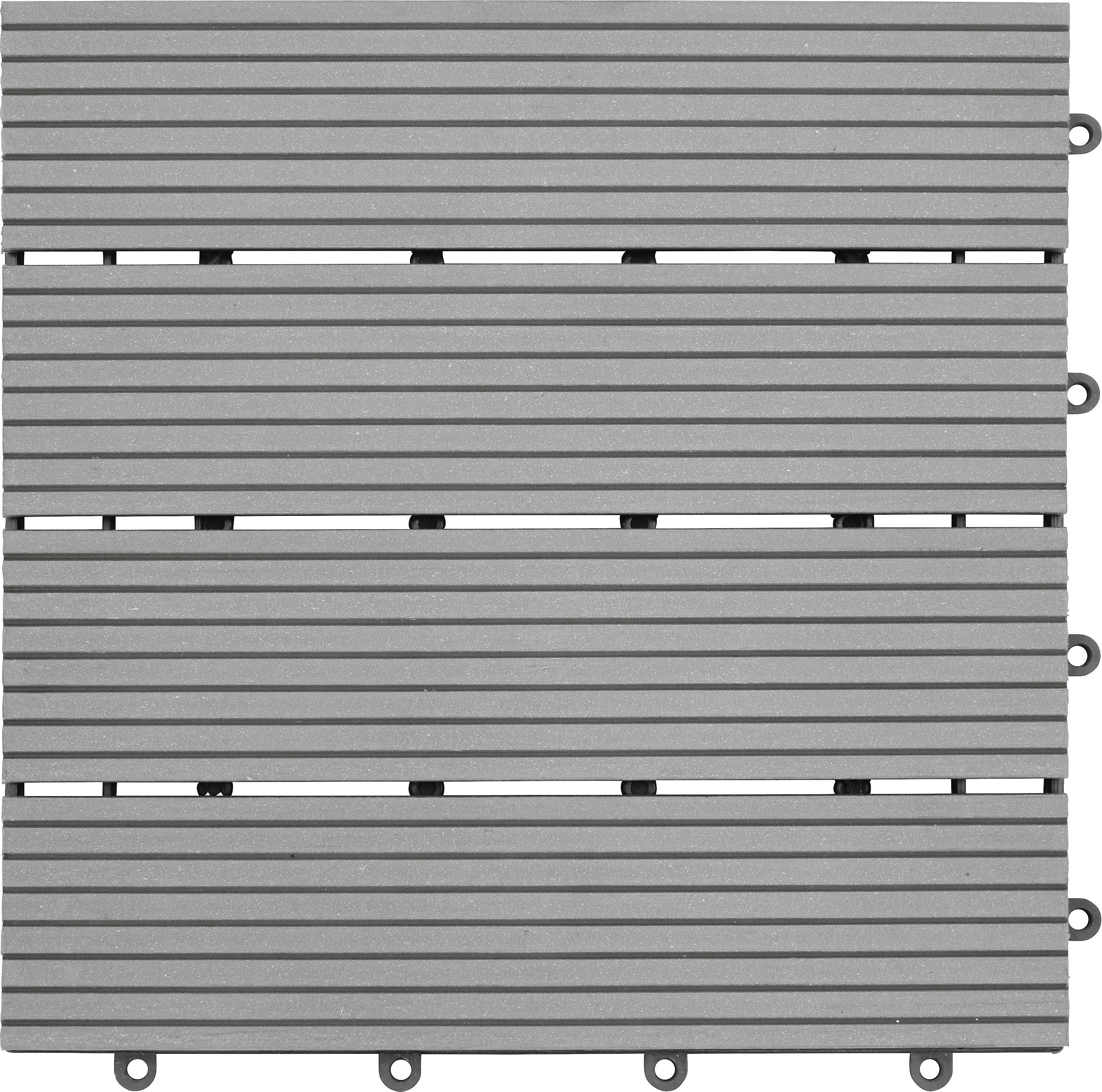 TERASOVÁ DLAŽDICE WILLI - šedá, plast (30/2,2/30cm) - Mömax