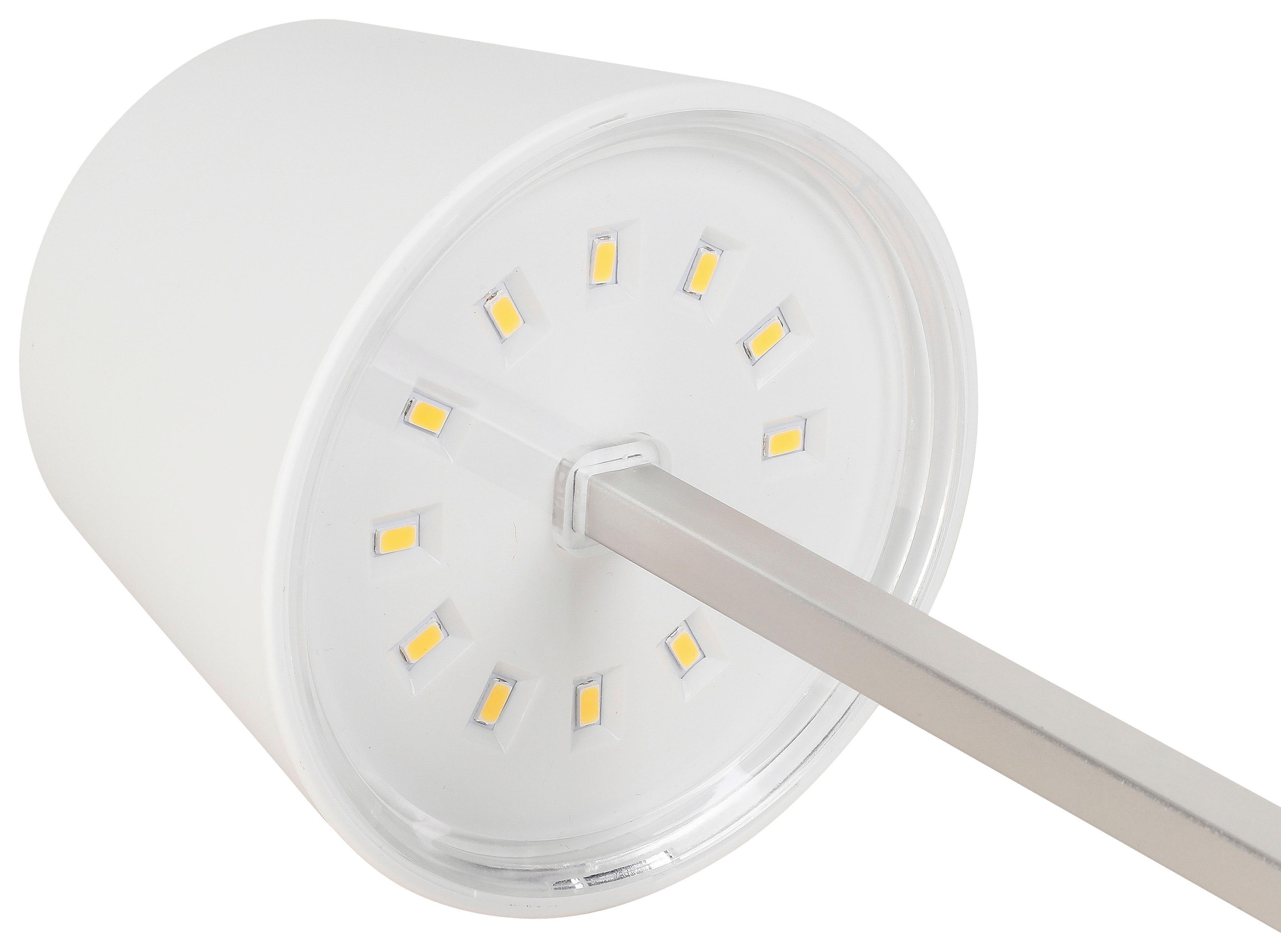 NABÍJATEĽNÁ STOLNÁ LAMPA GOPI - biela/strieborná, Romantik / Landhaus, kov/plast (10,5/26cm) - Modern Living