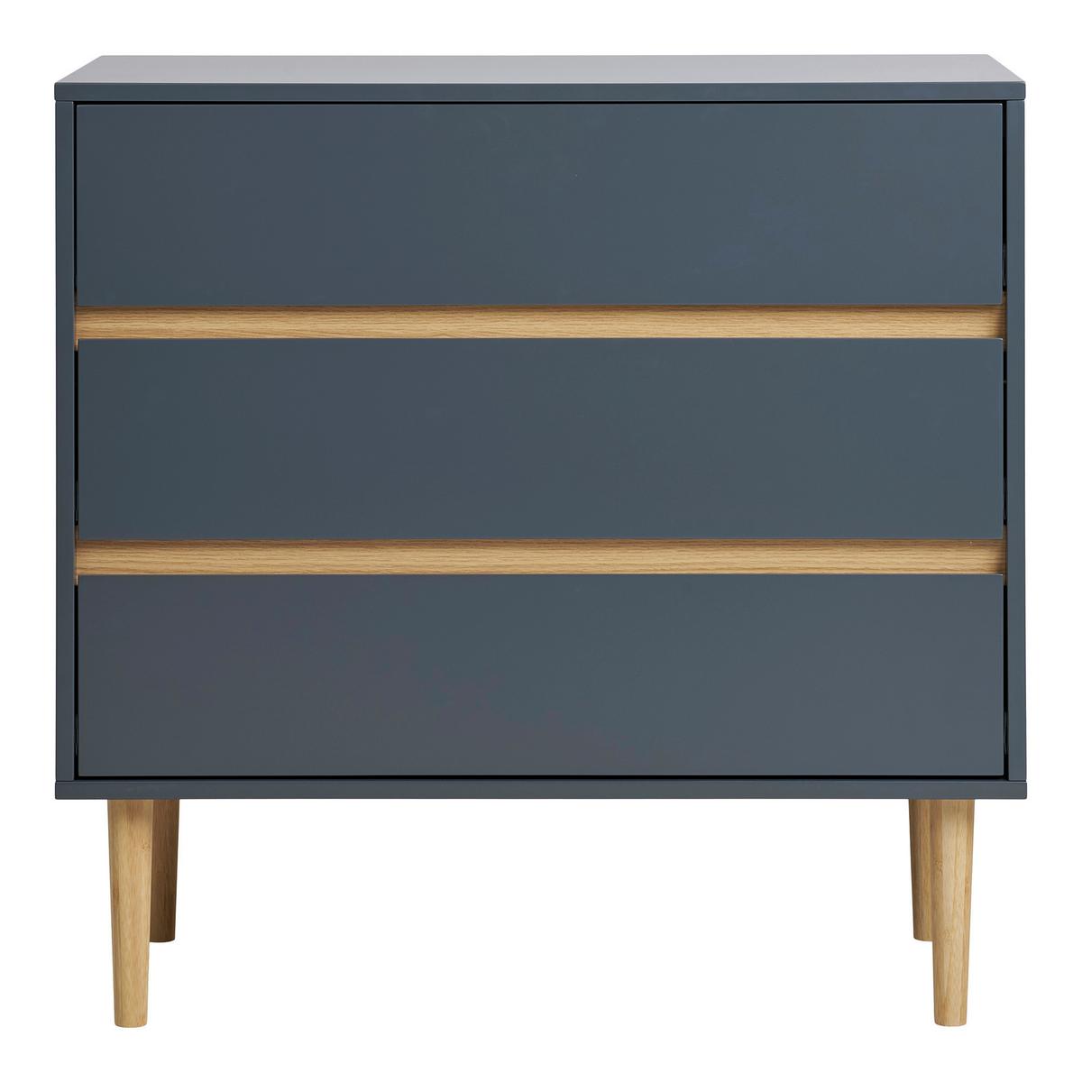 Kommode Bisley Chest Dunkelgrau B: 80cm - Dunkelgrau/Kieferfarben, Design, Holzwerkstoff (80/80/40cm) - MID.YOU