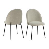 STUHL-SET Schwarz/Beige/Grau 2-teilig - Beige/Schwarz, Design, Textil/Metall (49,5/84/47,5cm) - MID.YOU