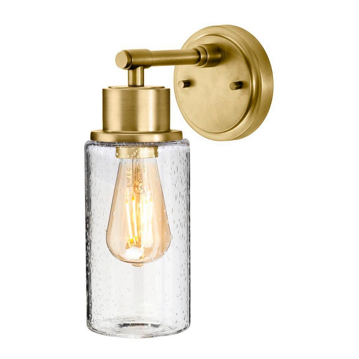 Bad-wandleuchte Bathmorvah Ip44, 1-Flammig, Messingfarben - Messingfarben, Design, Glas/Metall (30/18,9/12cm) - Elstead Lighting