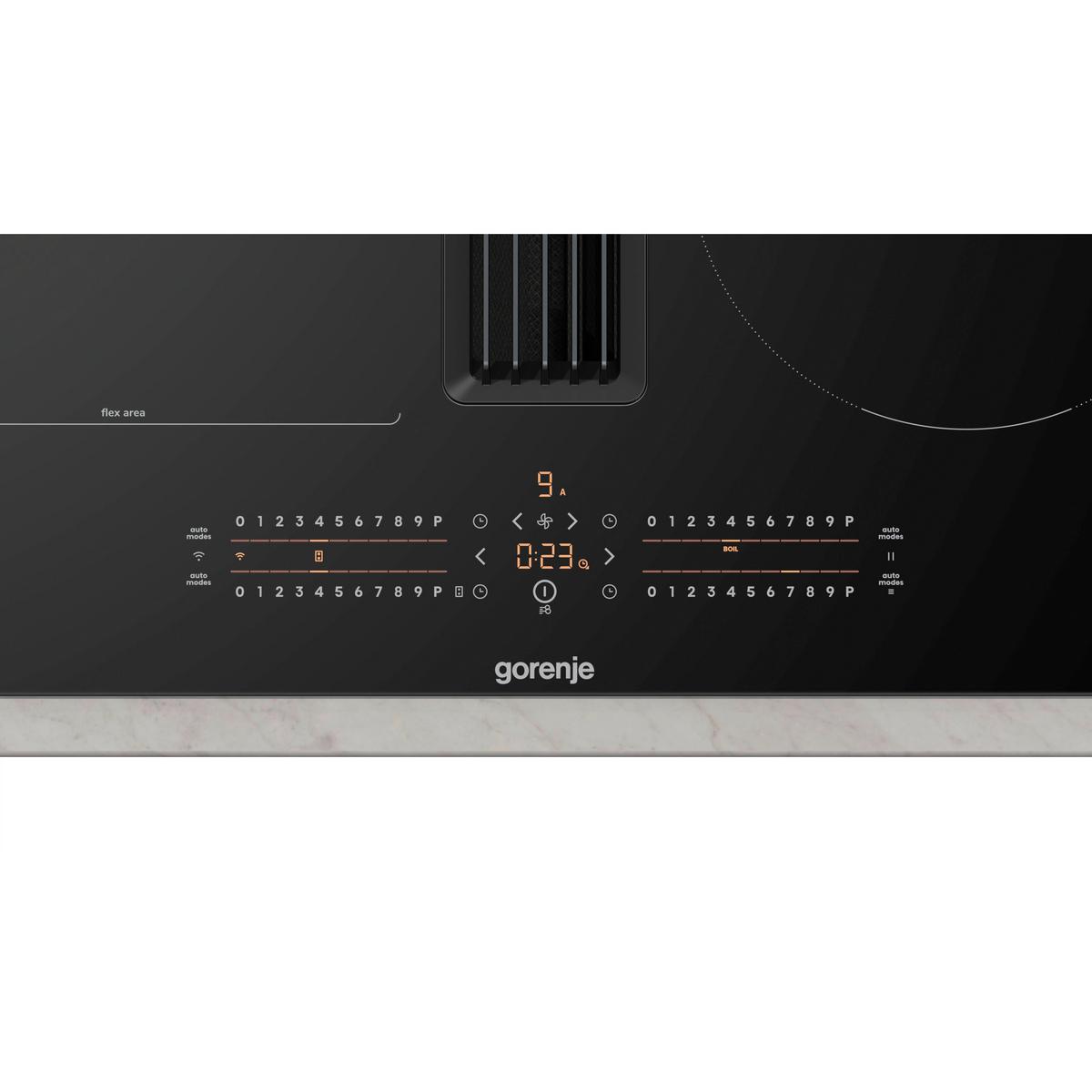 Kochfeld-dunstabzug-kombi Geh6432bscwf - Schwarz Hochglanz, MODERN, Glas (60/23,3/52cm) - Gorenje