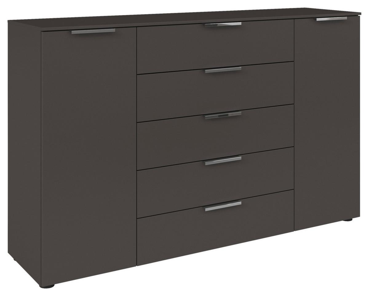 Kommode 160 Cm Flipp Graphit/chromfarben - Chromfarben/Schwarz, MODERN, Holzwerkstoff (160/100/42cm) - Rauch Möbel