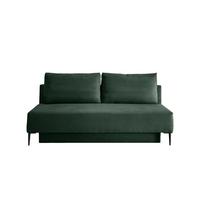 Schlafsofa Petri Dunkelgrün Cord, Rücken Echt B: 198 cm - Dunkelgrün/Schwarz, MODERN, Textil (198/90/100cm) - Livetastic