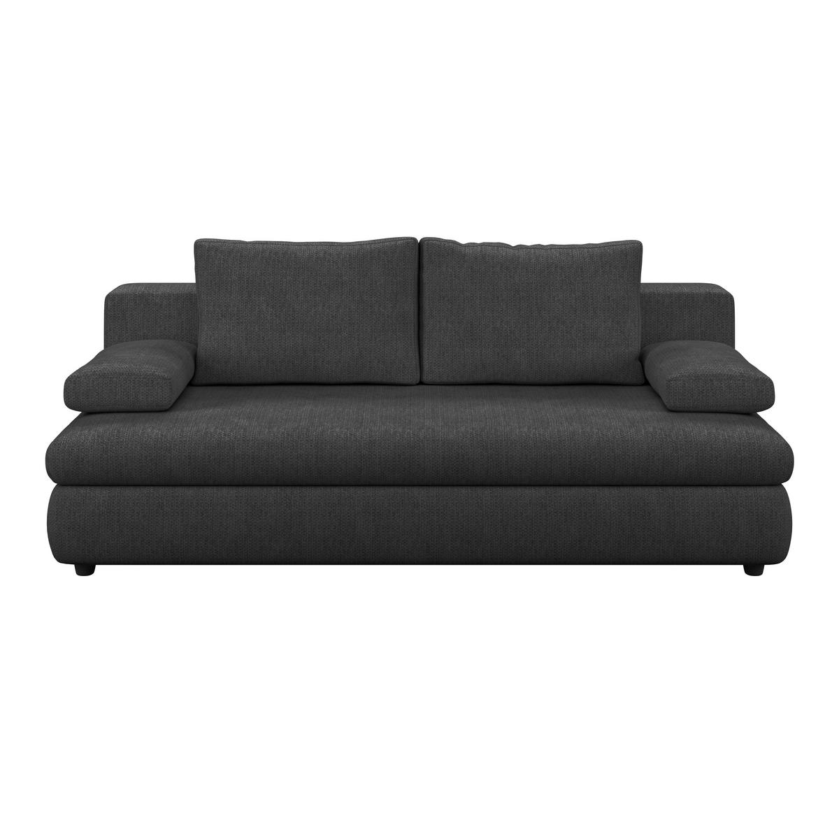 3-Sitzer-Sofa Mit Schlaffunktion Olso Schwarz - Schwarz, Trend, Holz/Kunststoff (205/72/100cm)