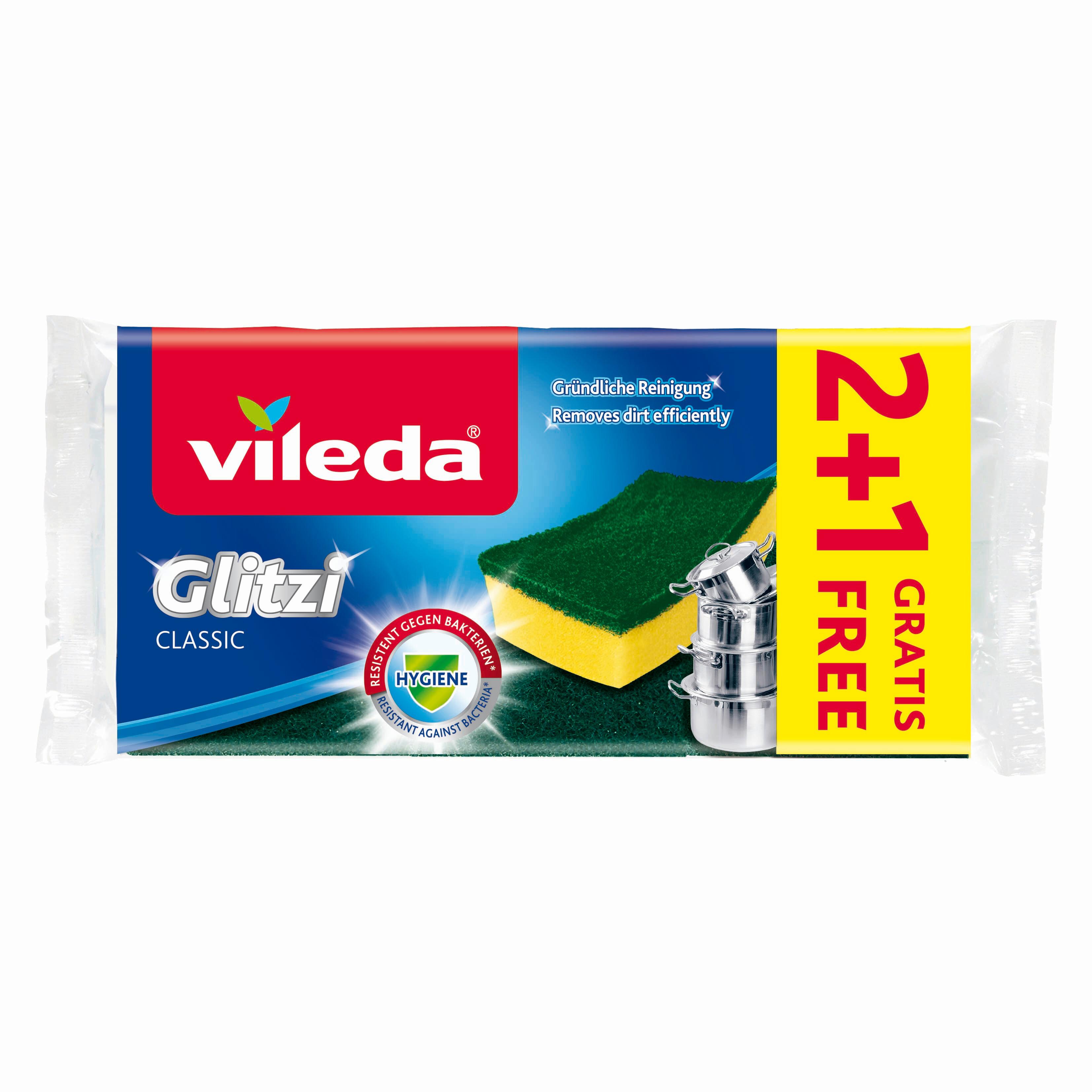 Schwamm Vileda Glitzi Classic 2+1 - Gelb, Basics (21,9/2,5/11,0cm) - Vileda