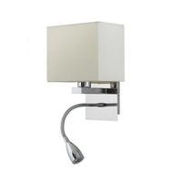 LED-Wandleuchte 4933/Apq - Chromfarben/Weiß, KONVENTIONELL, Textil/Metall (17/15/44cm)