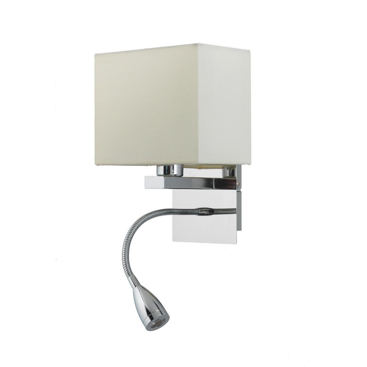 LED-Wandleuchte 4933/Apq - Chromfarben/Weiß, KONVENTIONELL, Textil/Metall (17/15/44cm)