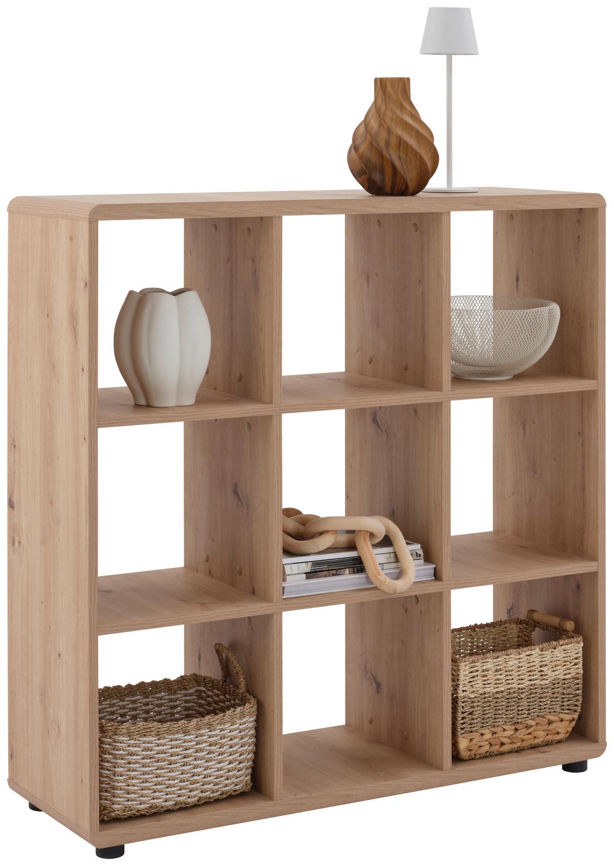 Regal Fontana Plus B:108,8cm, Eiche Dekor/kaschmir - Kaschmir/Eichefarben, MODERN, Holzwerkstoff (108,8/110,2/35cm)