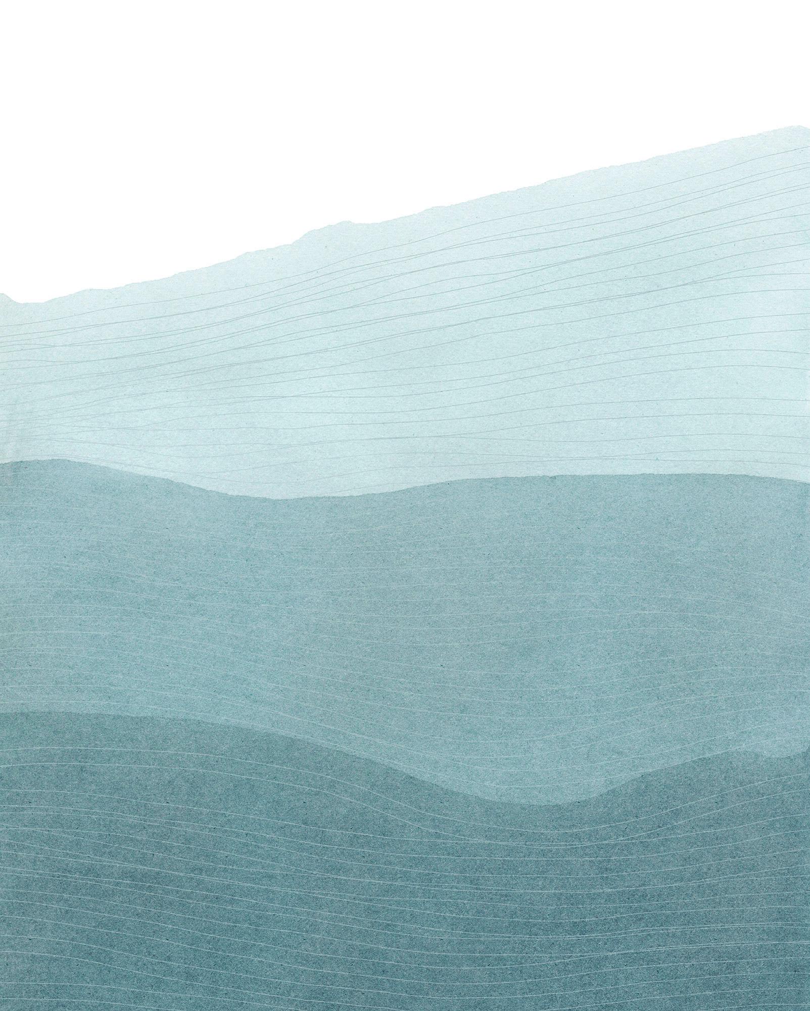 Vliestapete Mild Mounds - Weiß/Grün, Basics (200/250cm) - Komar