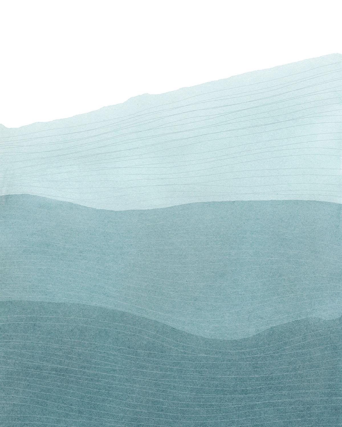 Vliestapete Mild Mounds - Weiß/Grün, Basics (200/250cm) - Komar