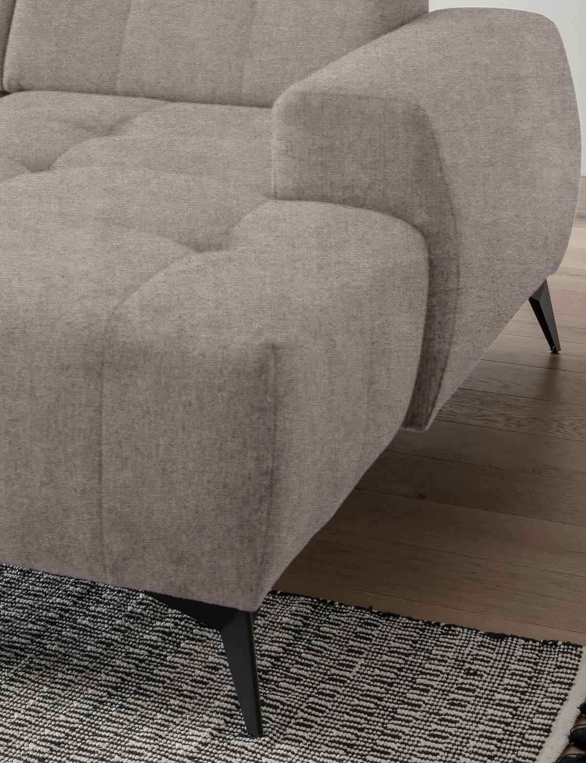 Ecksofa Mit Usb Anschluss Sano, Taupe, S: 258x180 Cm - Taupe/Schwarz, MODERN, Textil (258/180cm) - Livetastic