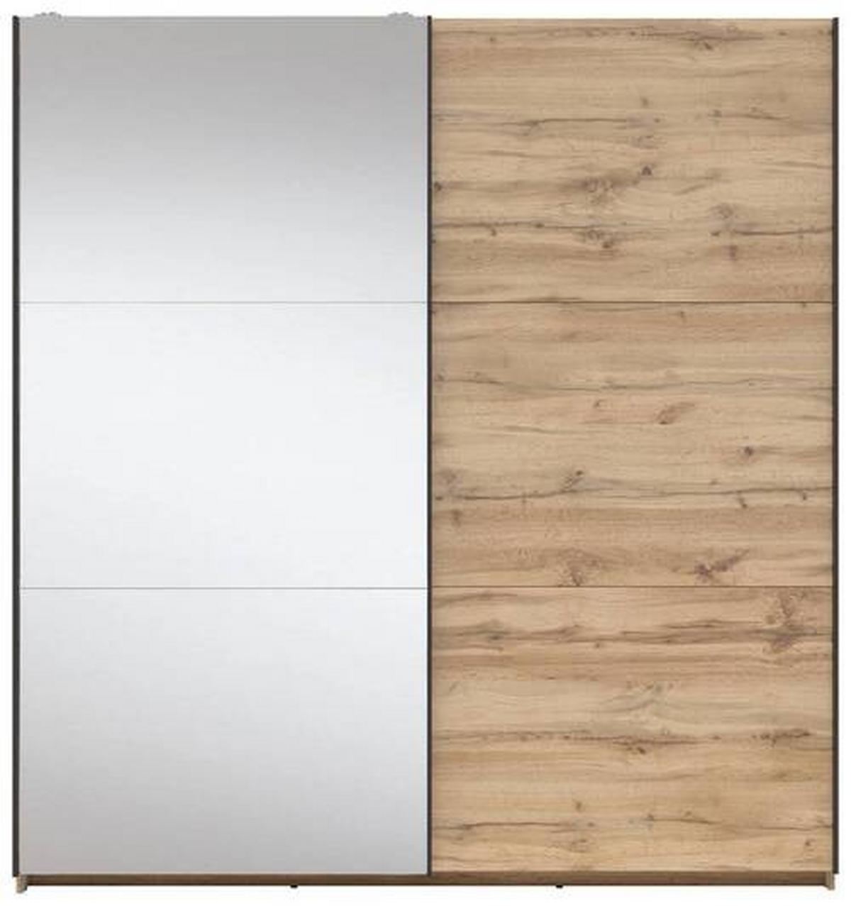 Tolóajtós Szekrény Tetrix 183/195 Cm - Wotan tölgy/átlátszó, Modern, faalapú anyag/Üveg (183/195,5/60cm) - MID.YOU