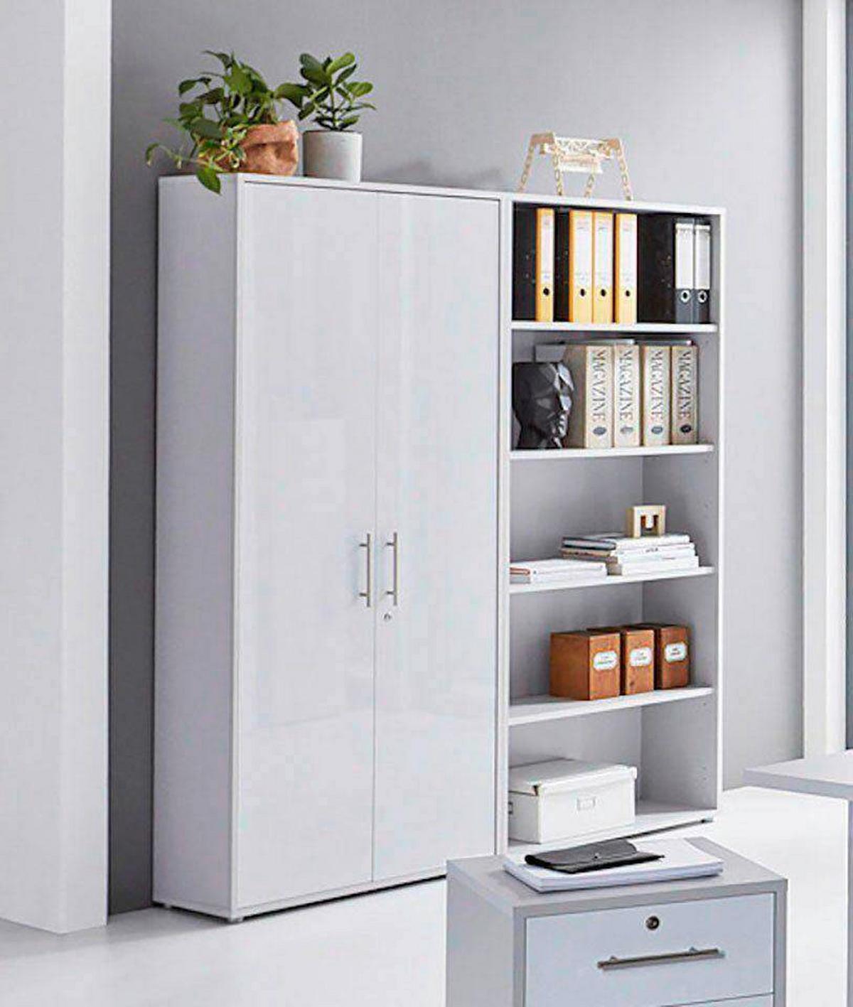 Büro Office Edition Set Grau/weiß - Weiß/Grau, MODERN, Holzwerkstoff - MID.YOU