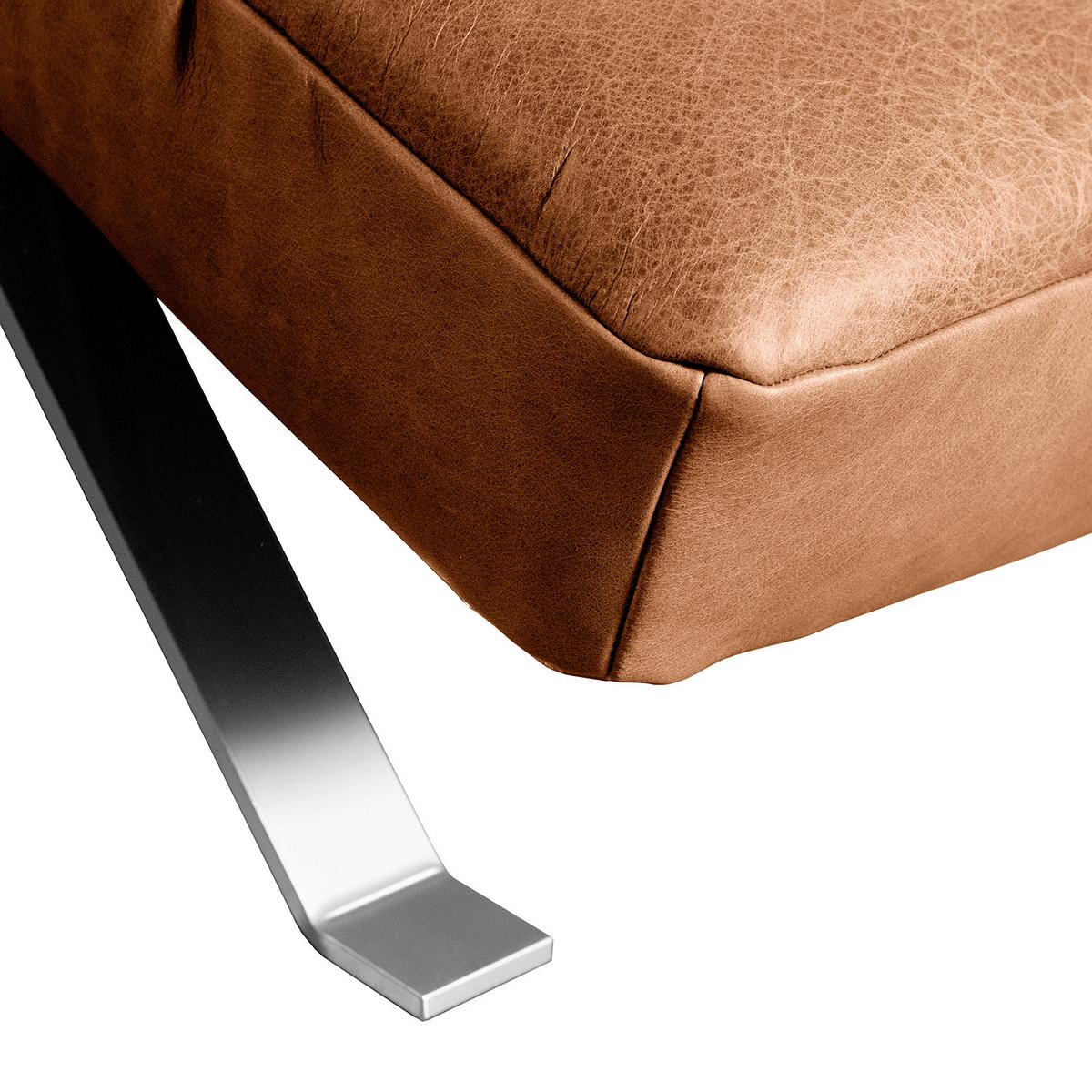 Relaxliege Swing Silver Rostfarben/Kastanienfarben - Kastanienfarben/Rostfarben, Design, Leder (65/65-95/171cm) - Livetastic