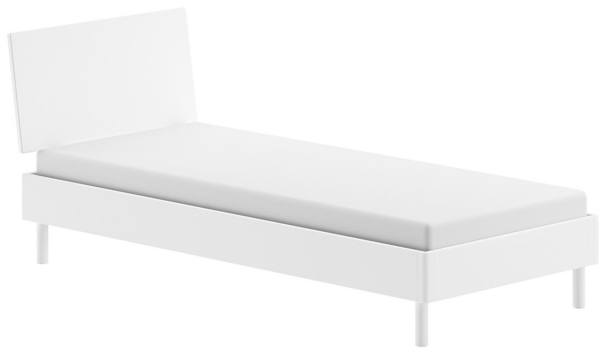 BETT Forrest Weiß 90x200cm - Weiß/Naturfarben, MODERN, Holz (90/200cm) - Vipack