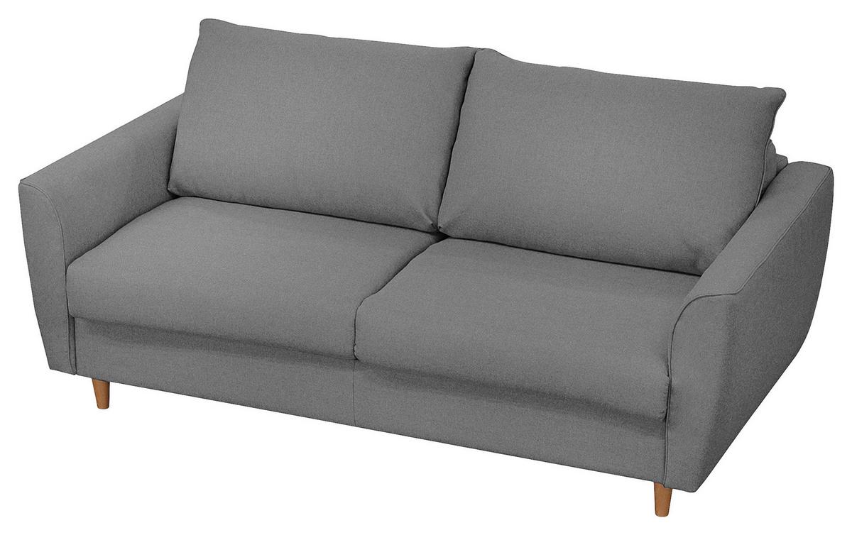Schlafsofa Winter Dunkelgrau B: 195 cm - Dunkelgrau/Buchefarben, Design, Textil (195/90/102cm) - Livetastic