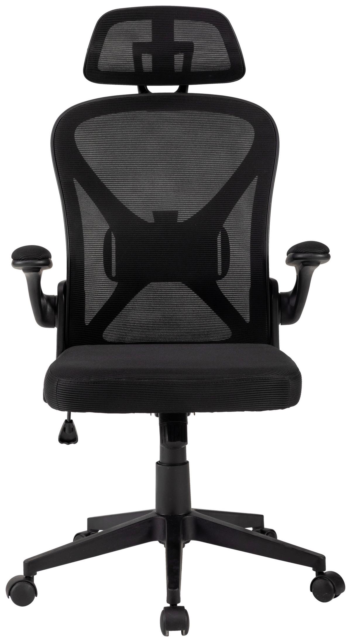 Chefsessel Jimmy Schwarz B: 63 cm - Schwarz, Trend, Kunststoff/Textil (63/116/65cm)