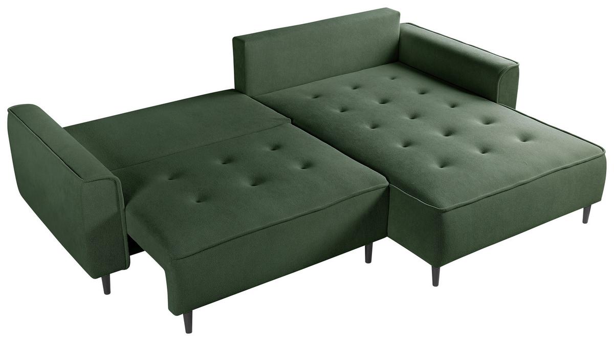 Ecksofa Blues Grün/schwarz, 263 Cm - Schwarz/Grün, Design, Textil (263/183cm) - MID.YOU