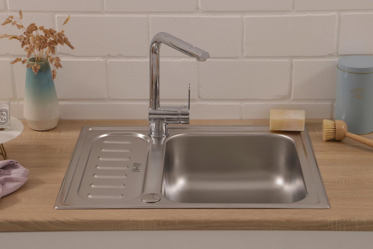 Spüle Edelstahl 61,5x17,5 Cm - Edelstahlfarben, Basics, Metall (61,5/17,5/50cm) - Respekta