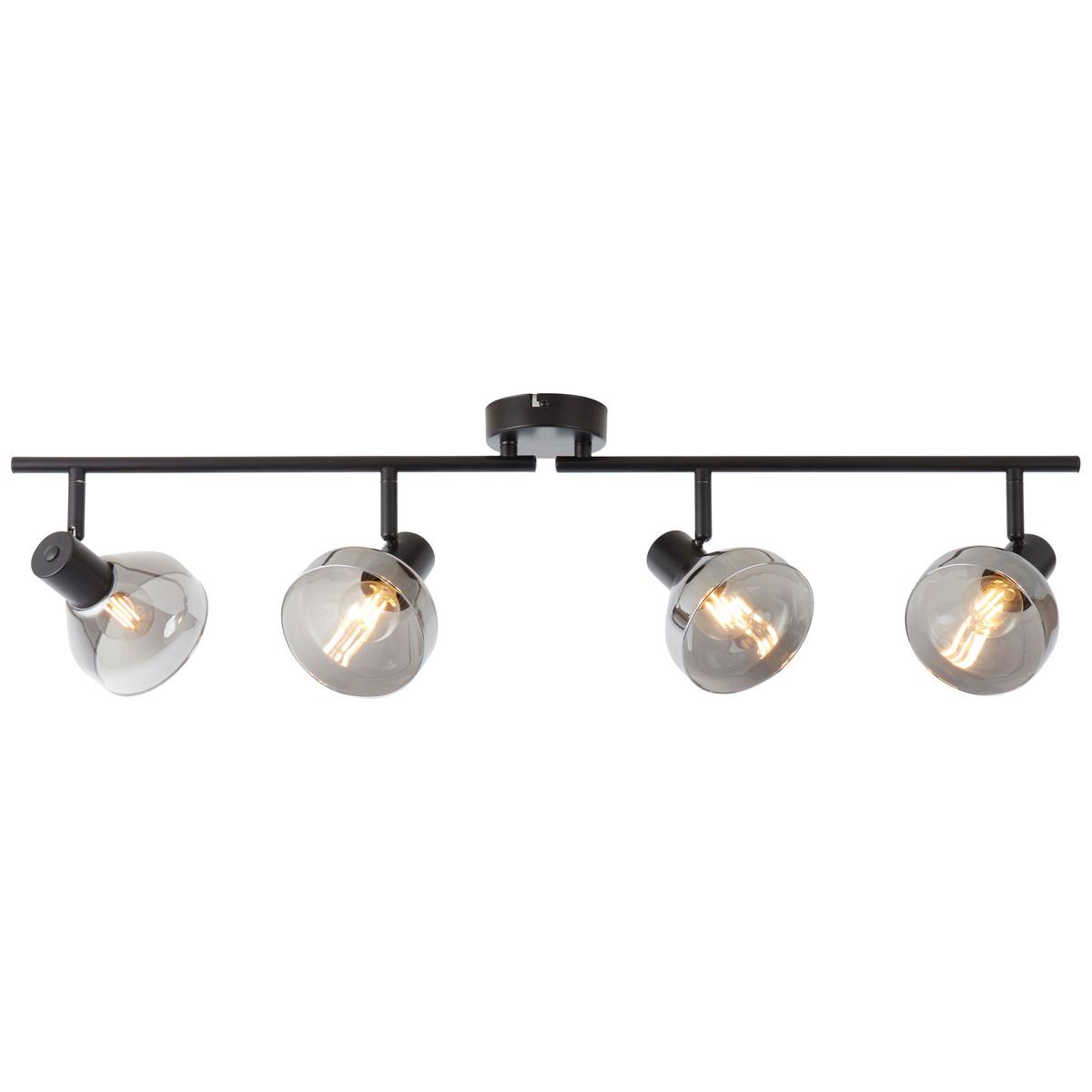 Deckenleuchte Reflekt Schwenkbar - Schwarz, Design, Glas/Metall (19,5/89/20cm) - Brilliant