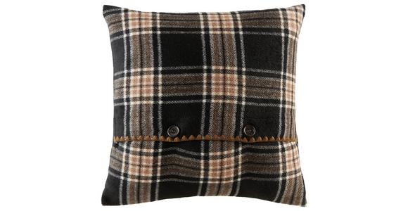Zierkissen Mary 45x45 Cm Polyester Schwarz Mit Zipp - Schwarz, ROMANTIK / LANDHAUS, Textil (45/45cm) - James Wood