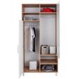 Kleiderschrank mit Fächern 98cm Box, Weiß/Eiche Dekor - Eichefarben/Weiß, MODERN, Holzwerkstoff (98/205/55cm) - Ondega