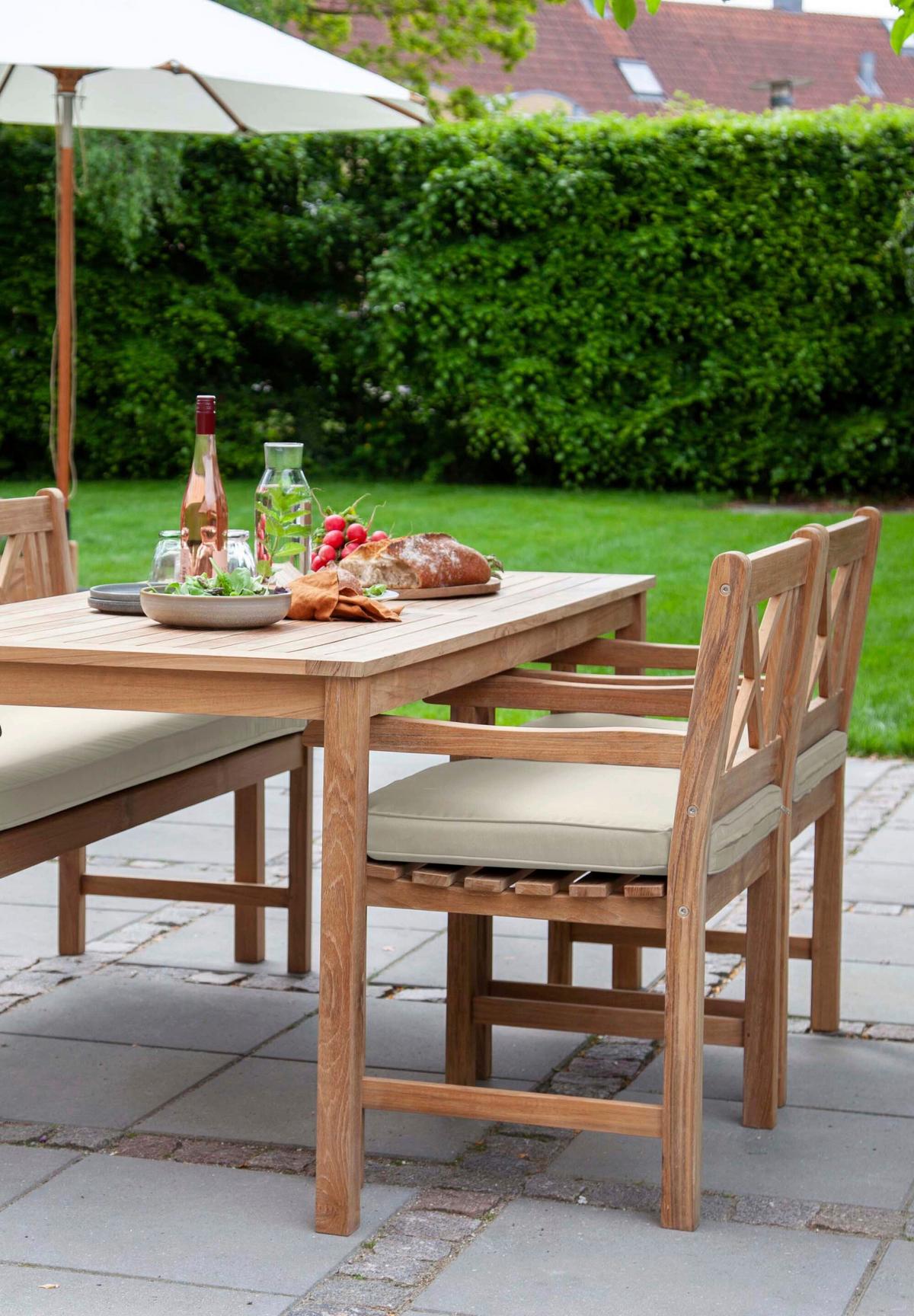 Stuhlkissen Rosenborg 52x50x5 cm - Sandfarben, Natur, Kunststoff (52/50/5cm) - Gardenson
