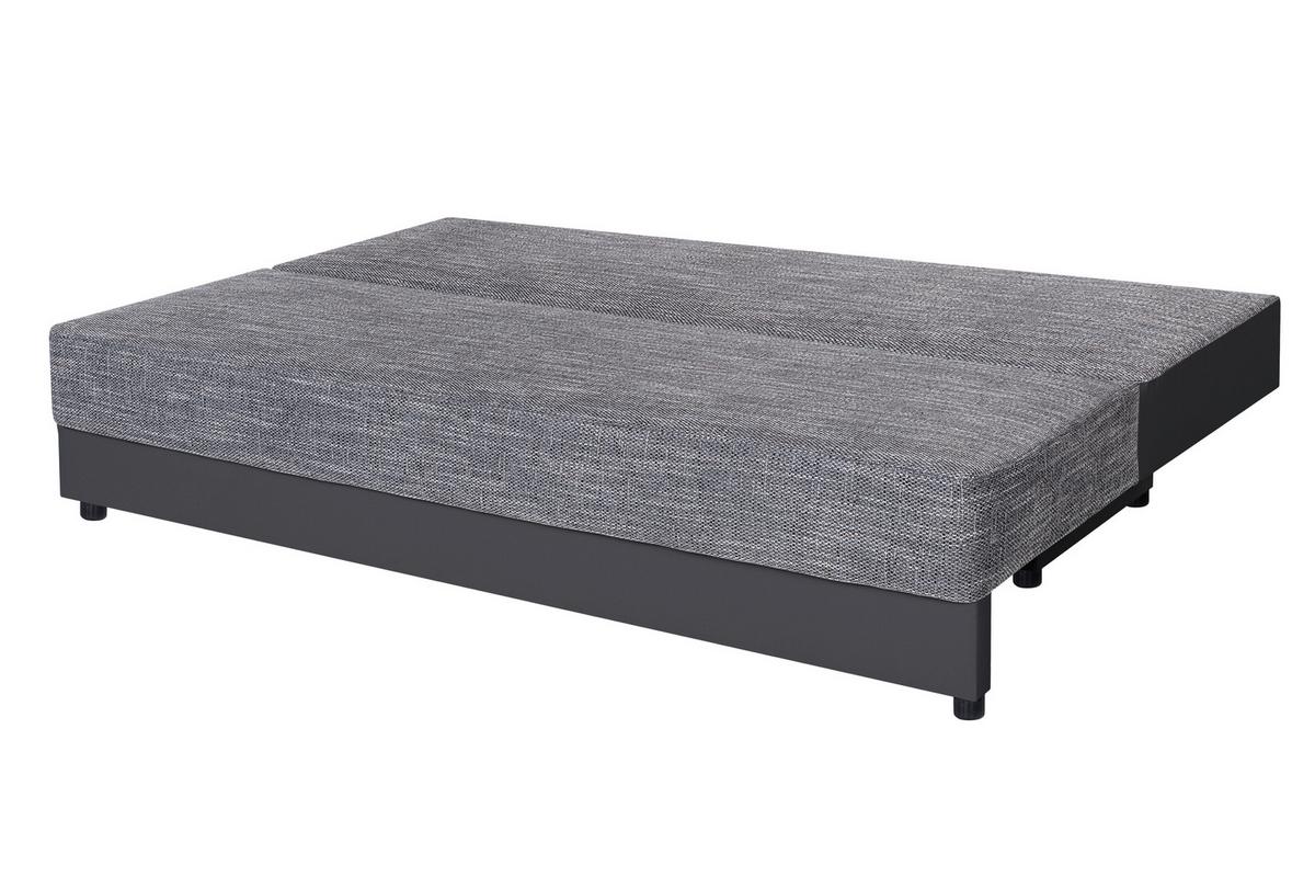 Rozkladacia pohovka LUCY, sivá umelá koža / sivá tk. - čierna/sivá, Design, kompozitné drevo/textil (200/90/103cm) - P & B