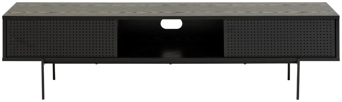 Nízka komoda ANGUS čierna - čierna/farba jaseňa, Modern, kov/kompozitné drevo (180/44,5/40cm) - MID.YOU