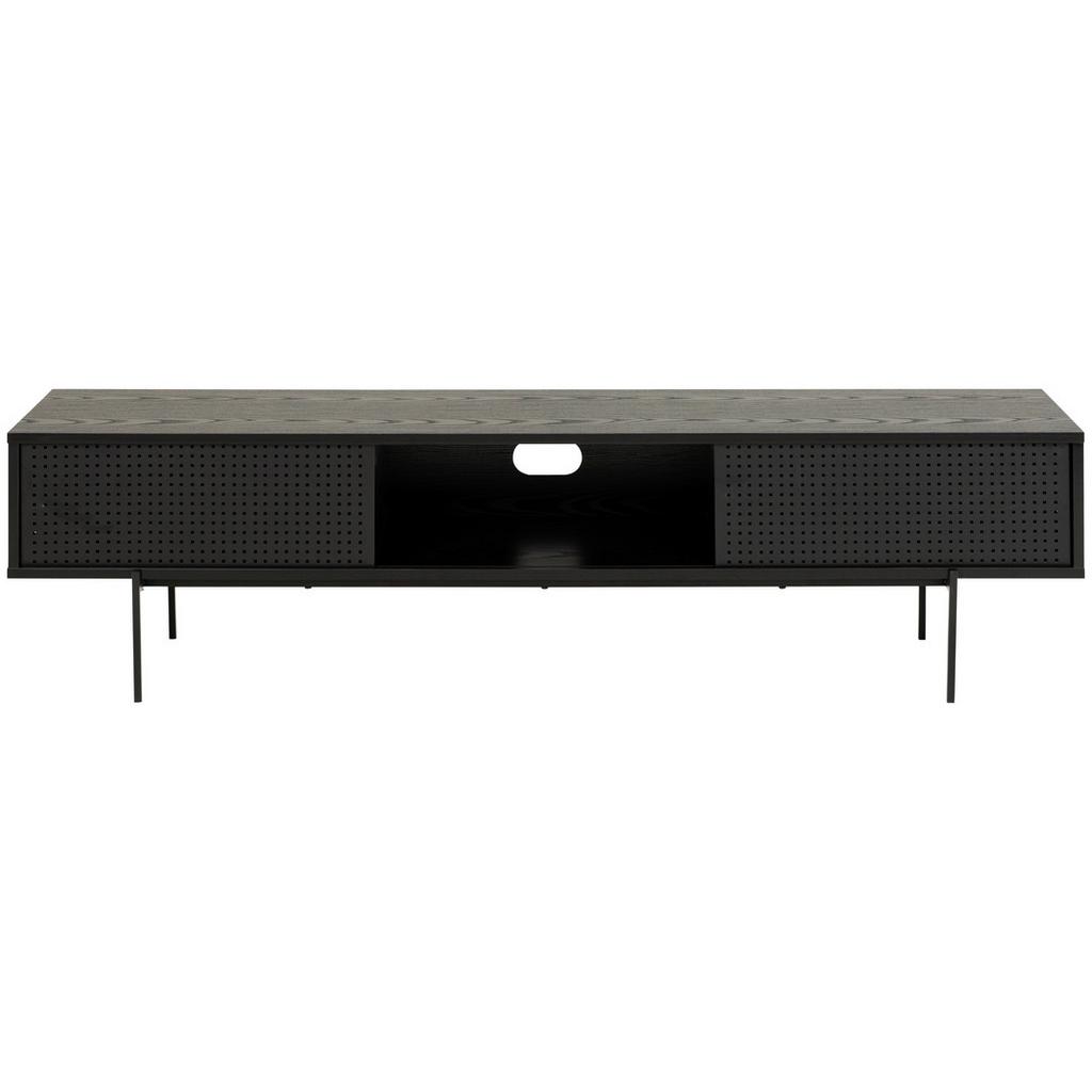 TV-Lowboard Angus B: 180 cm Schwarz/Eschefarben