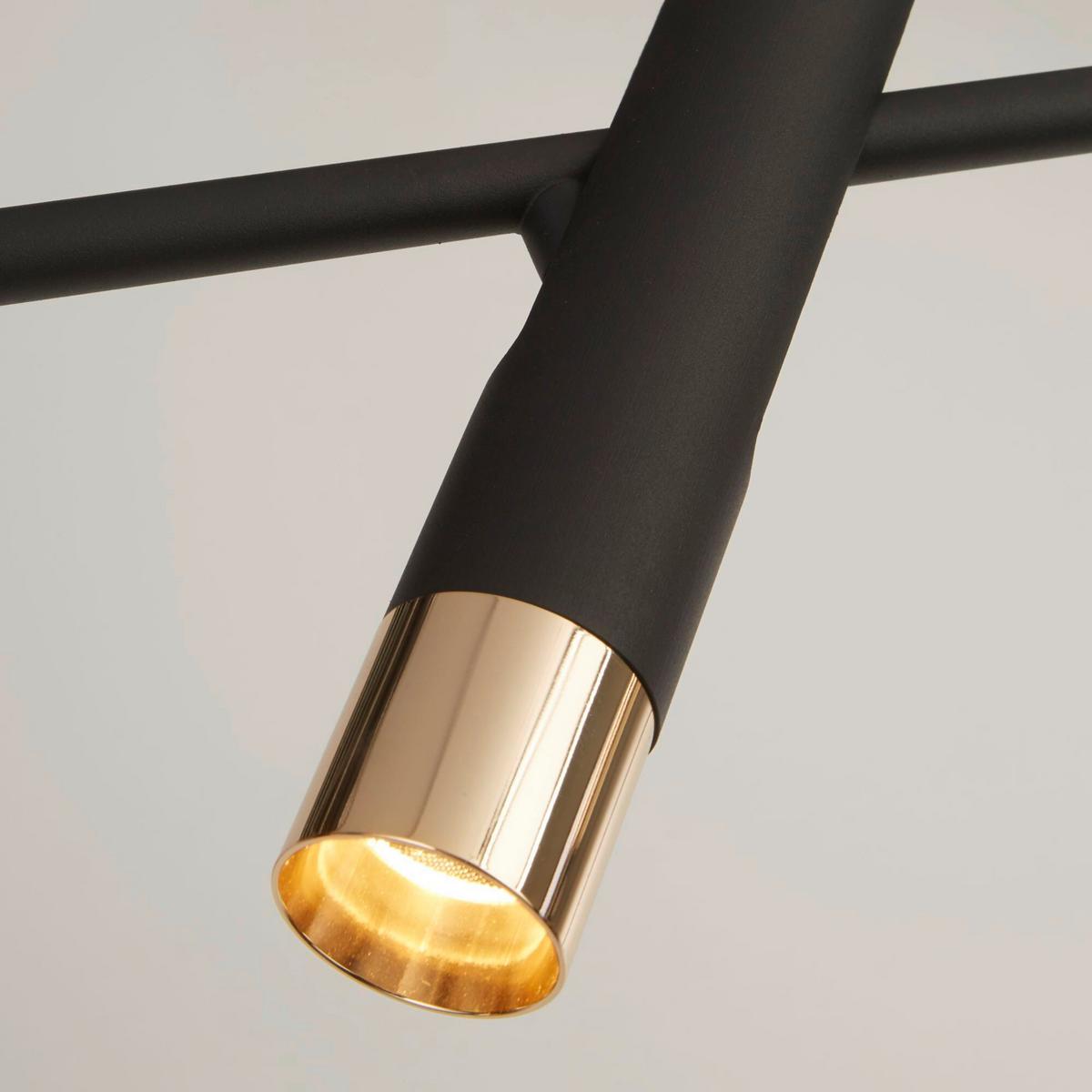 LED-Pendelleuchte 31651-5bk - Goldfarben/Schwarz, Basics, Kunststoff/Metall (10/23.5/120cm)