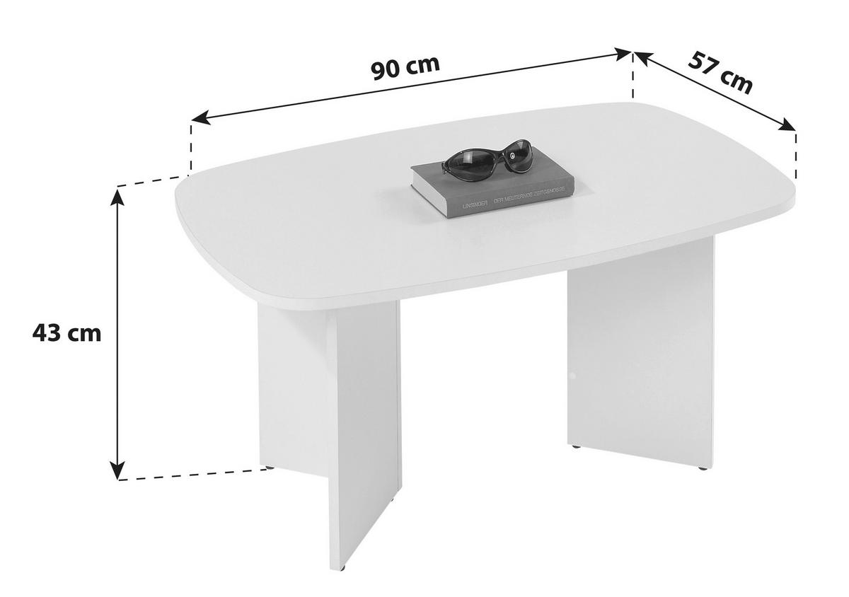 Couchtisch Magic, Weiß - Weiß, KONVENTIONELL, Holz (90/43/57cm)