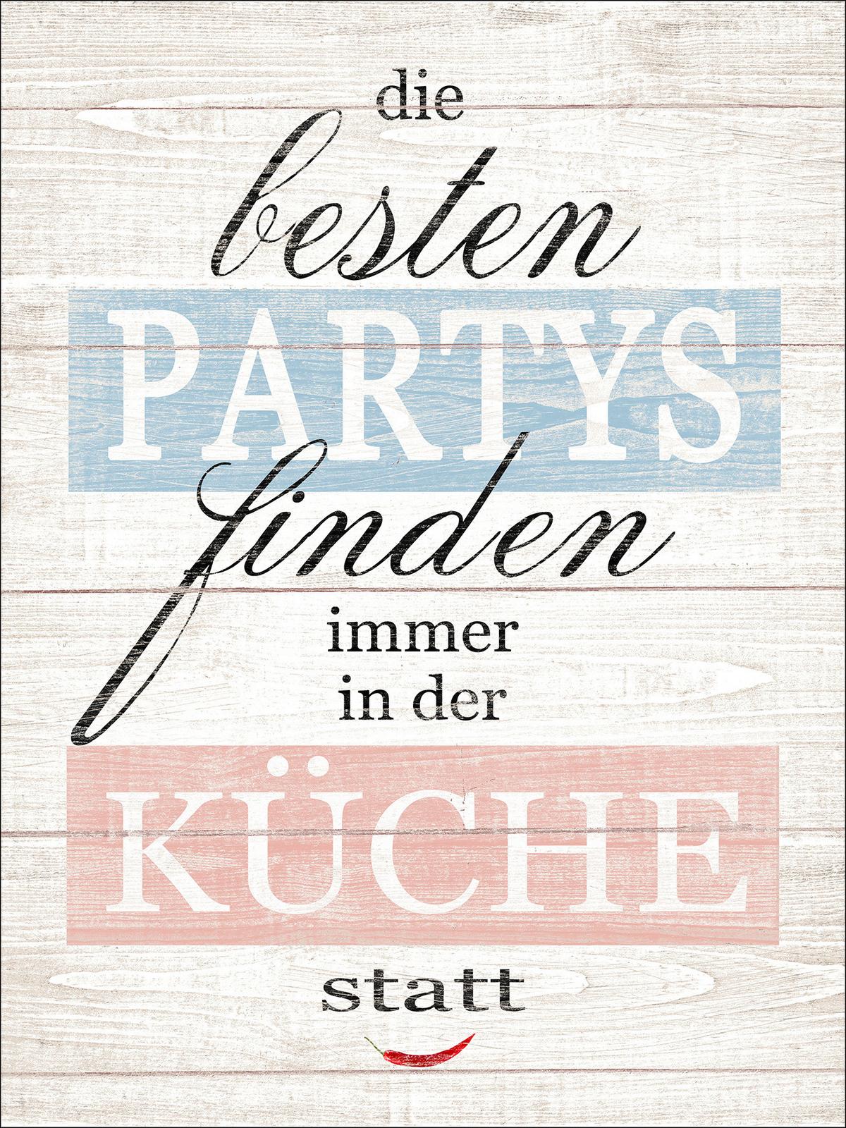 Wandbild Party & Küche Spruch Beige 29x39 Cm - Beige, Basics, Holzwerkstoff (29/39/1,2cm)