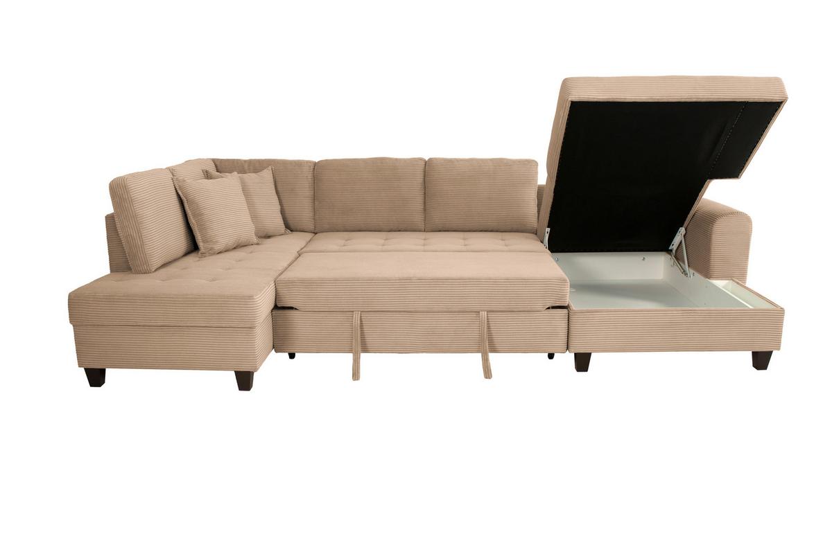 Wohnlandschaft Moritz Karamell U-Form: 178x324x155cm - Karamell, Trend, Textil (178/324/155cm)