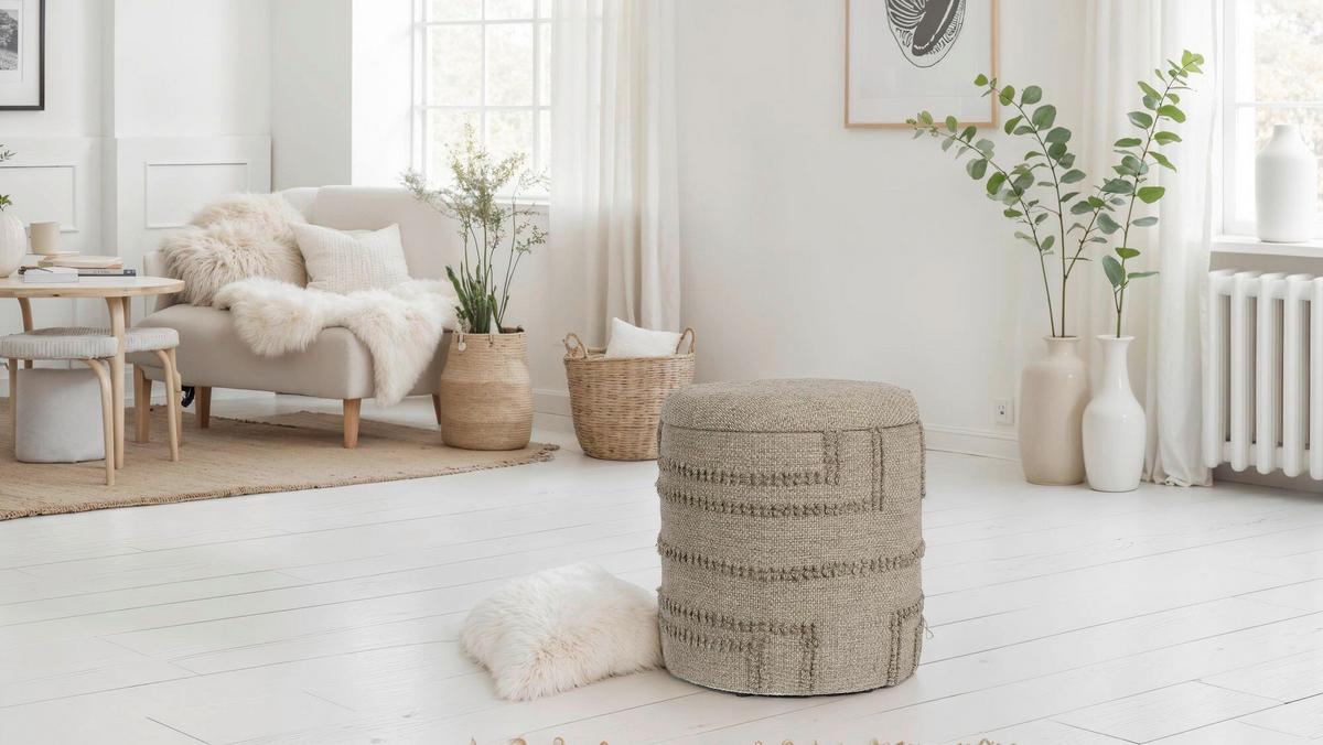 Hocker Braun B: 40cm - Braun, Design, Textil (40/45/40cm) - MID.YOU