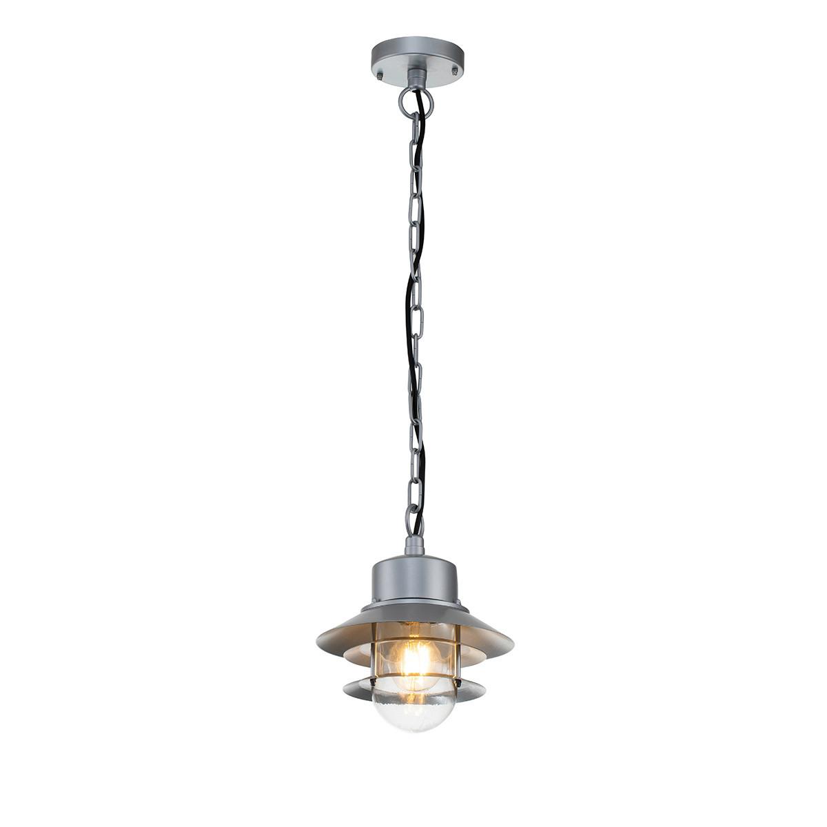 AUSSENHÄNGELEUCHTE COPENHAGEN8-SIL - Silberfarben, KONVENTIONELL, Glas/Metall (22/37,5cm) - Elstead Lighting