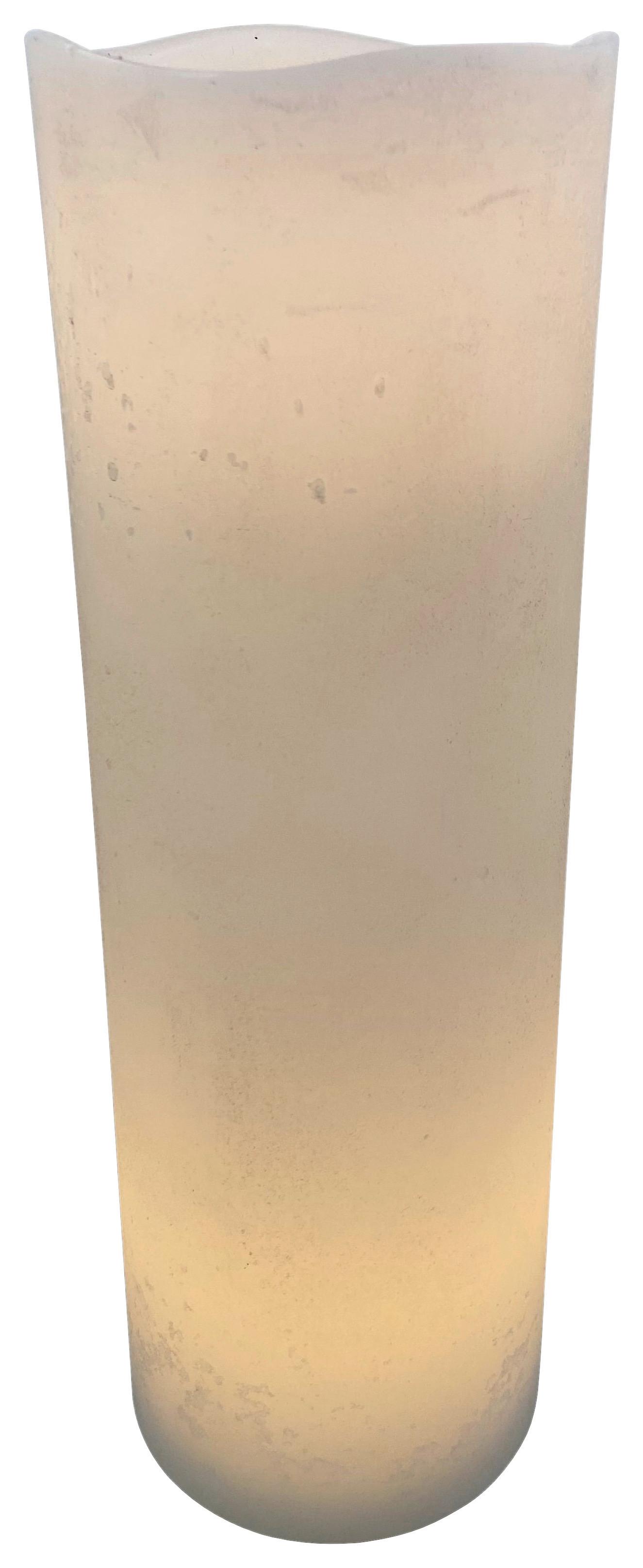 Svíčka s LED RENE - M - bílá, plast/přírodní materiály (10/30cm) - Mömax