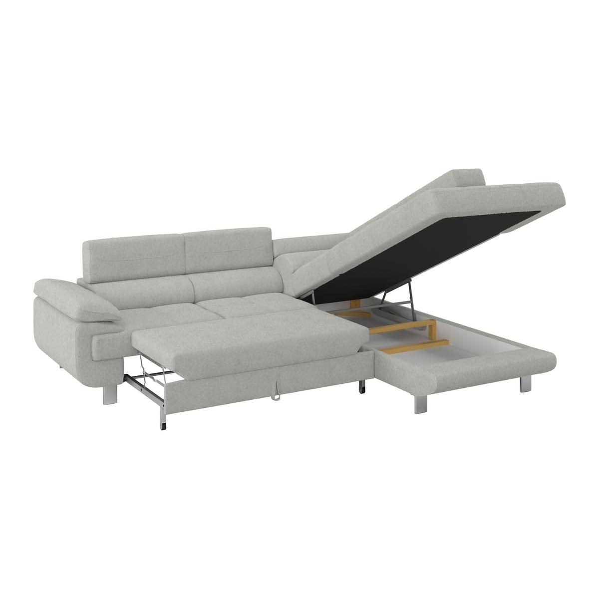 Ecksofa Savona - Hellgrau, MODERN, Textil (270/230cm) - Ondega