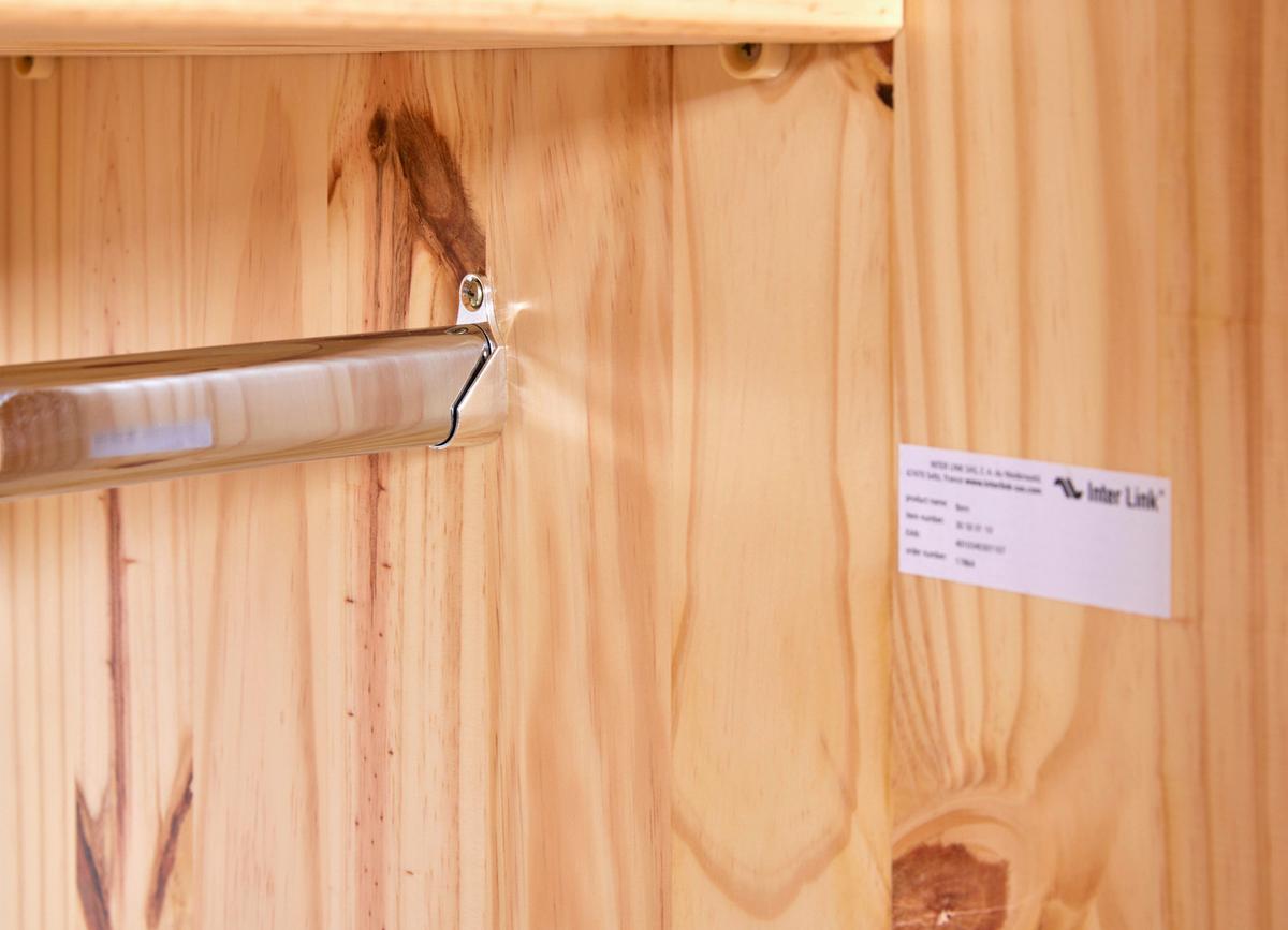 Drehtürenschrank Massiv 150cm Bern, Kiefer - Naturfarben, LIFESTYLE, Holz (150/180/56cm) - MID.YOU
