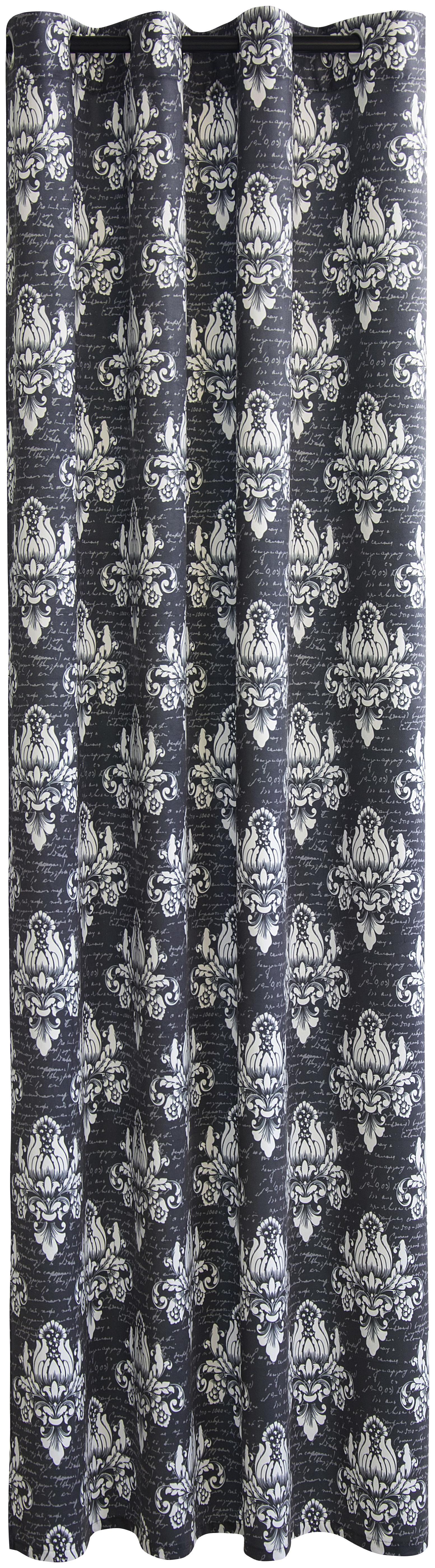 Ösenvorhang Vera - Dunkelgrau, ROMANTIK / LANDHAUS, Textil (140/245cm) - James Wood