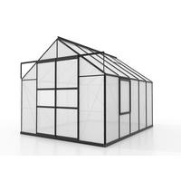 Gewächshausbausatz Meridian 2 8300 8,2 M2 Metall/Kunststoff - Schwarz, Basics, Kunststoff/Metall (257/231,8/321cm)