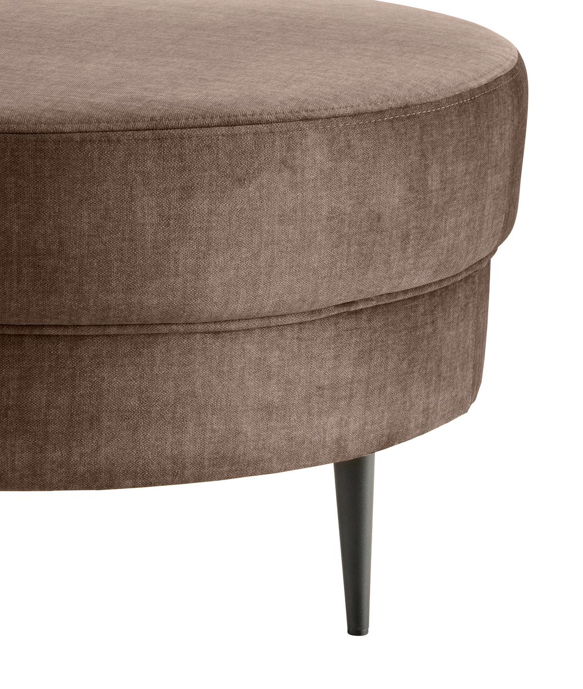 Hocker Pistaccio Hellbraun Velorus, D: 80 cm - Hellbraun/Schwarz, MODERN, Textil (80/43cm) - Livetastic